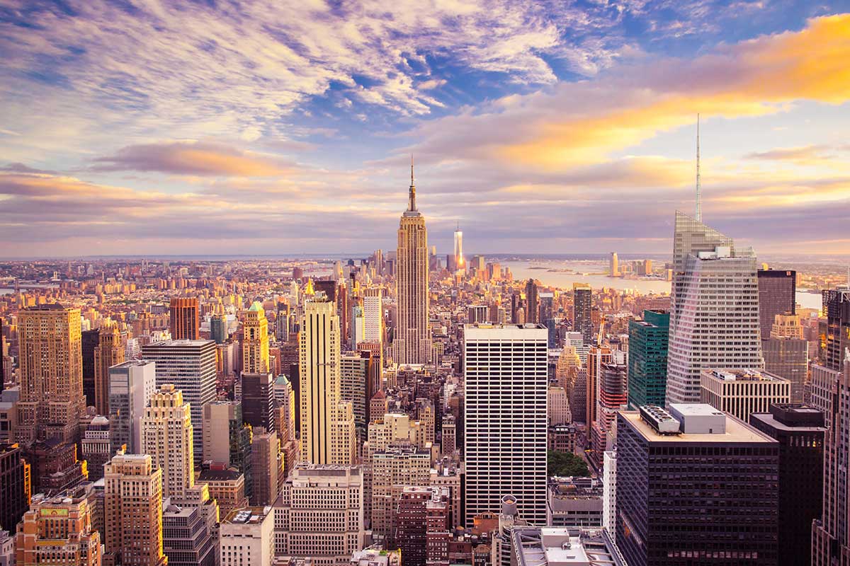 New York City Skyline facing south from Central Park towards the Empire State Building